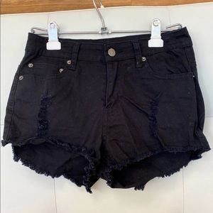 Black Denim Shorts